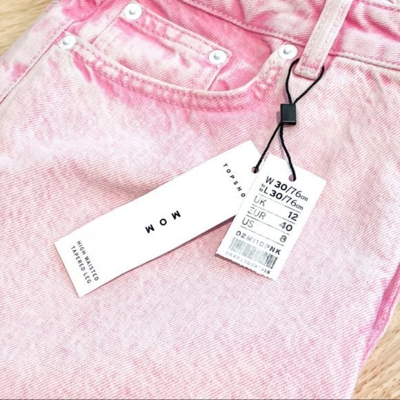 NWT TOPSHOP Acid Roll Hem Mom Jeans - 8 - Picture 4 of 4